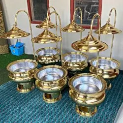 Chafing dish Kuningan Motif Tempa Berkualitas